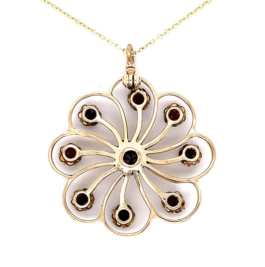 Victorian 2ct Garnet 14KY Pendant (Antique 1880s)