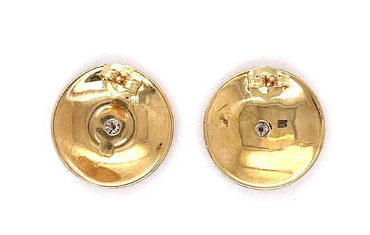 .20ct Diamond 14KY Disc Stud Earrings (Vintage 1960s)