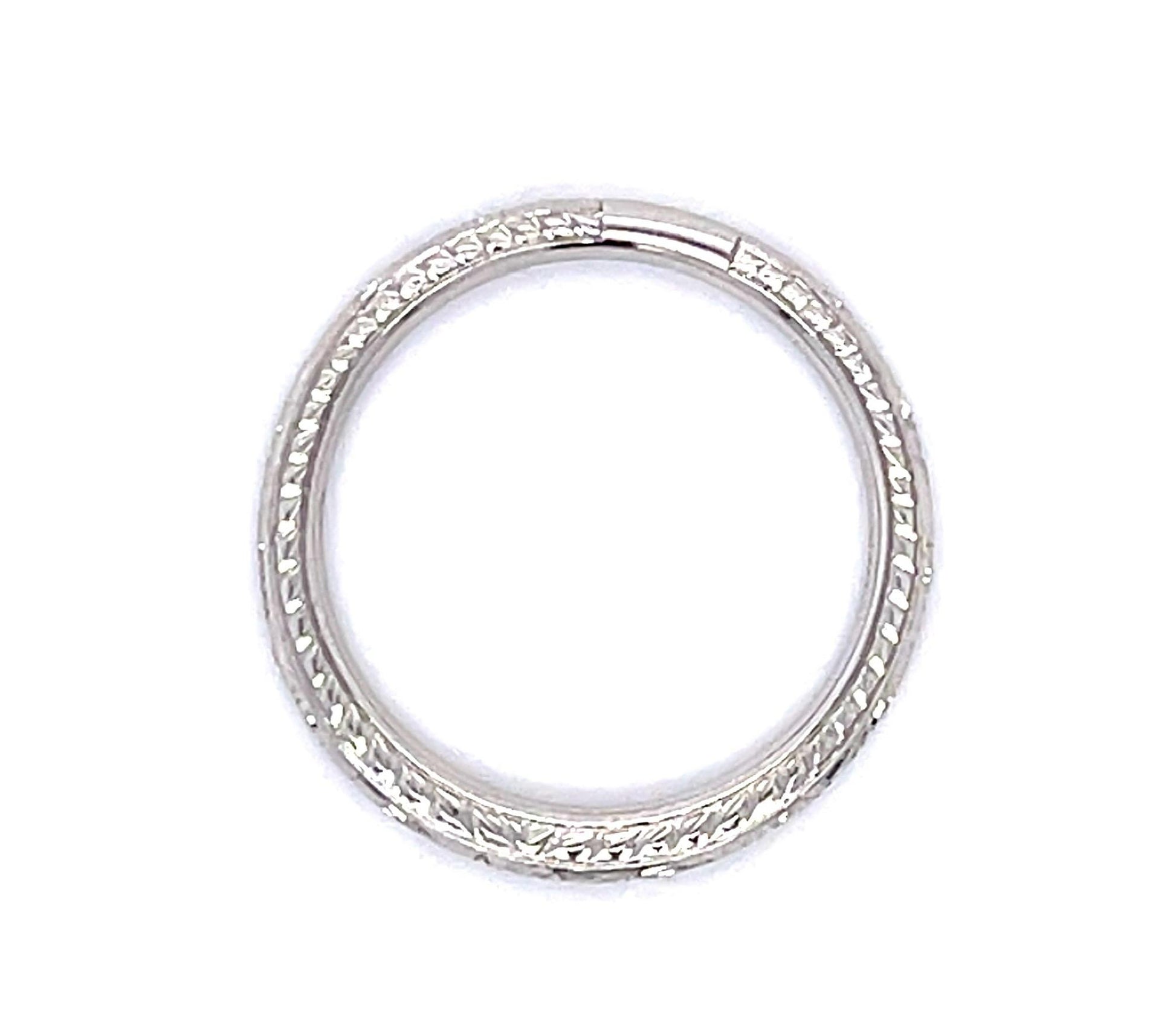 14KW Hand Engraved Band Ring 2.68g 5.75 Size