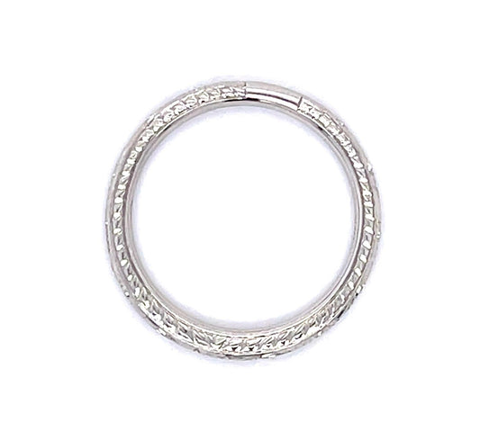 14KW Hand Engraved Band Ring 2.68g 5.75 Size