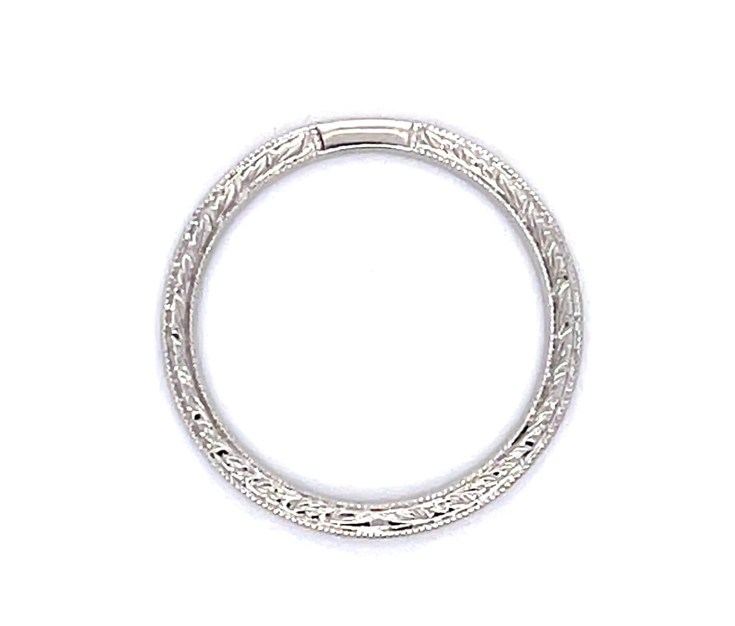 14KW Hand Engraved Band Ring 3.31g 5.75 Size