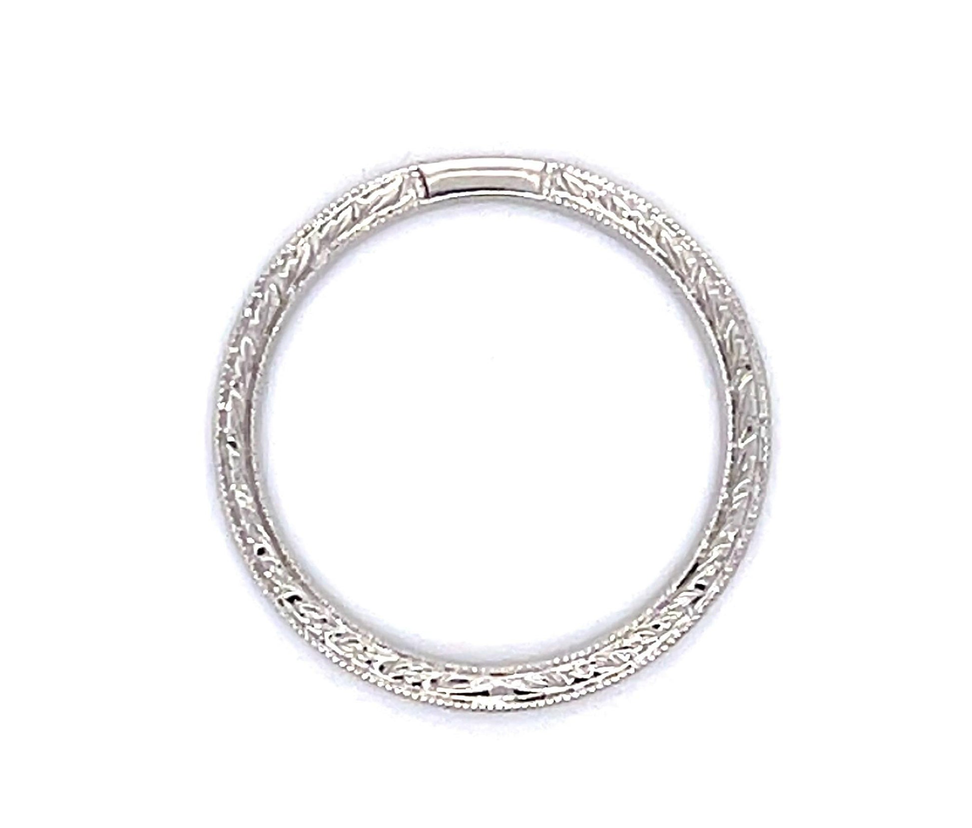 14KW Hand Engraved Band Ring 3.31g 5.75 Size