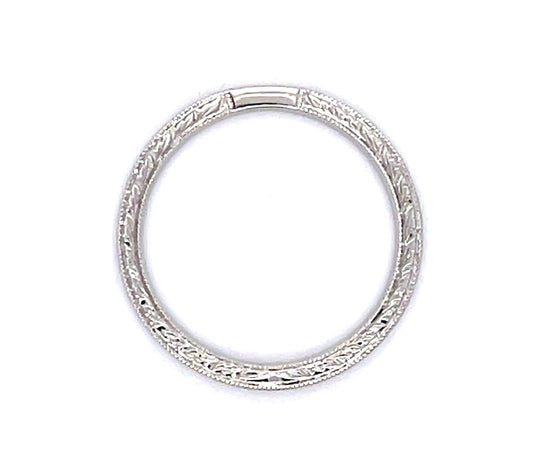 14KW Hand Engraved Band Ring 3.31g 5.75 Size