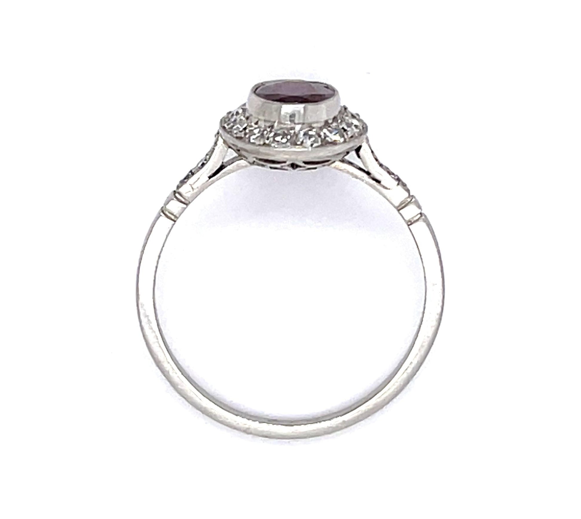 .89ct Oval Ruby .54ct Diamond Platinum Handmade Ring