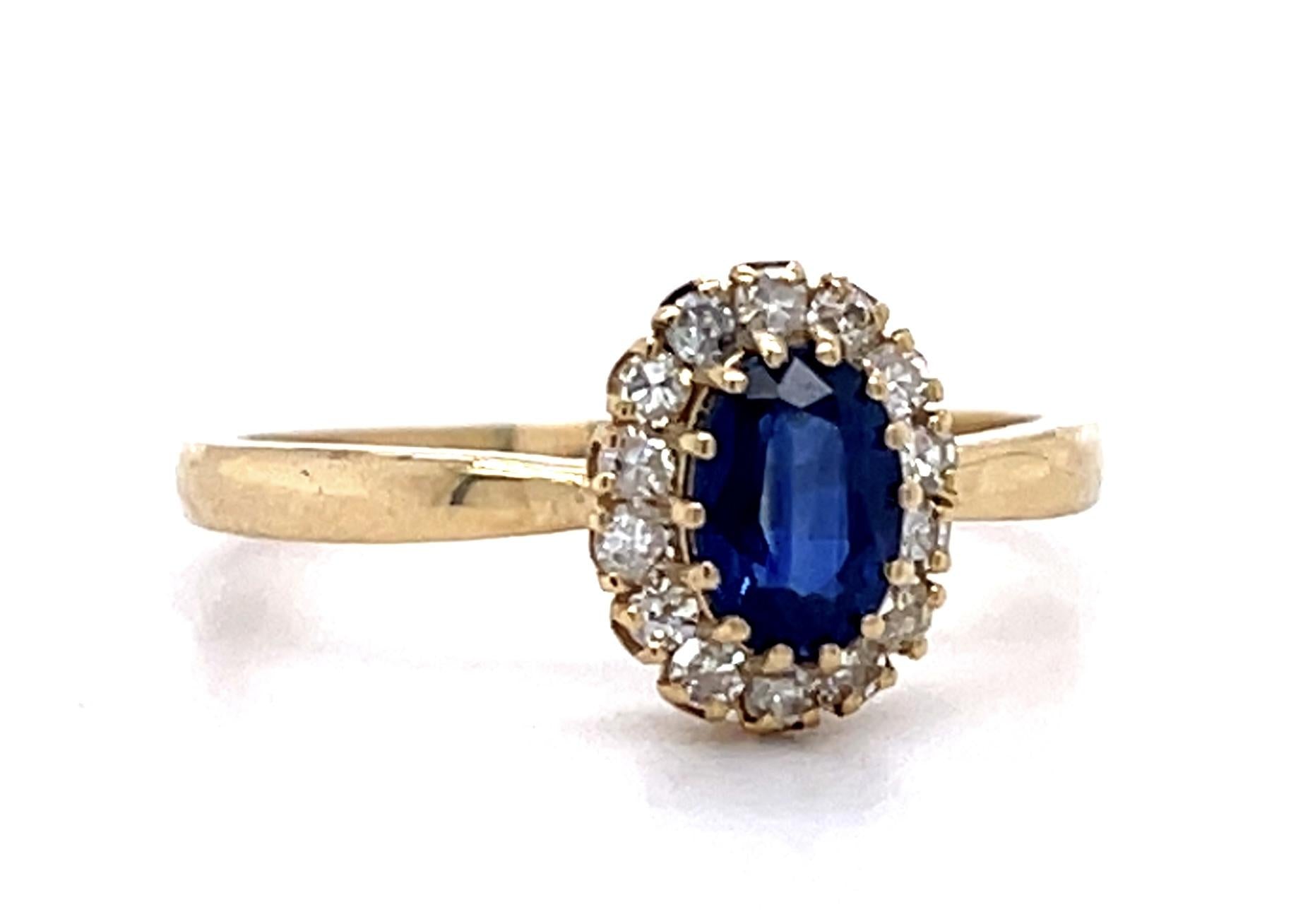 .69ct Sapphire .28ct Diamond 14KY Ring
