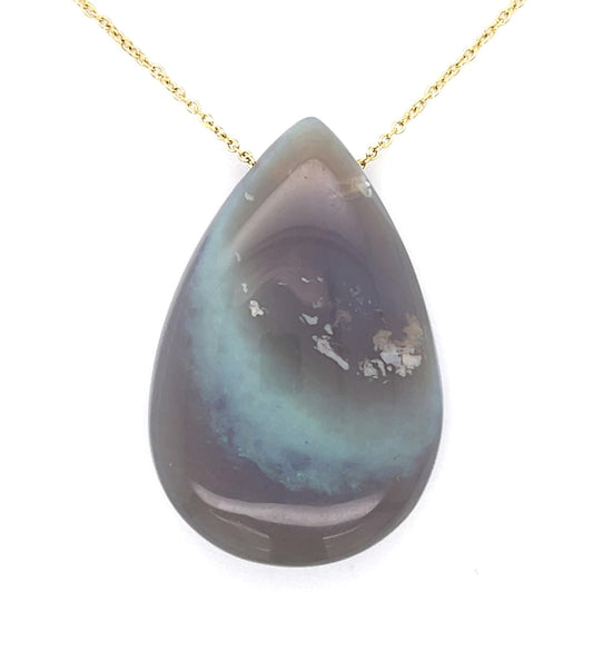 93ct Opal 14KY Pendant Chain 16" 1.75" Opal