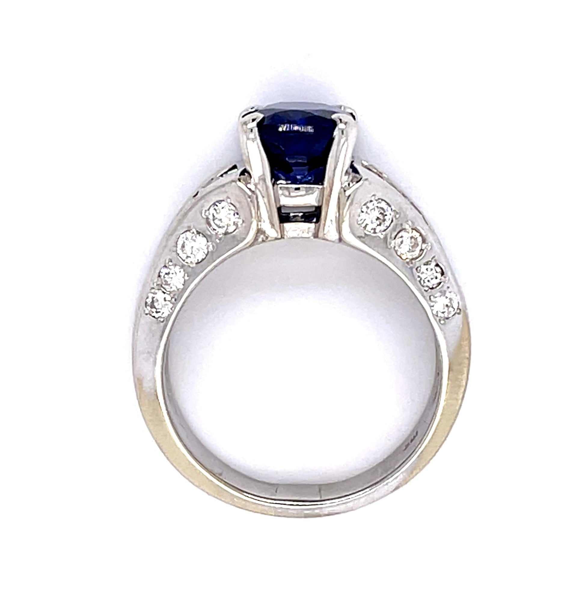 3.57ct Heated Sapphire 2ct Diamond 18KW Ring 10.70g 7.75 Size GIA #2221268703