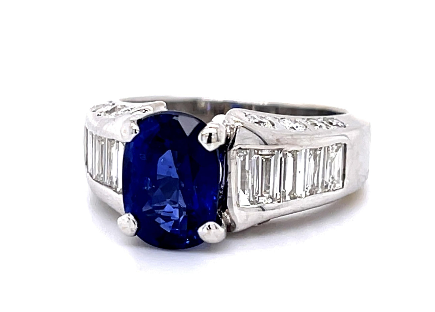 3.57ct Heated Sapphire 2ct Diamond 18KW Ring 10.70g 7.75 Size GIA #2221268703