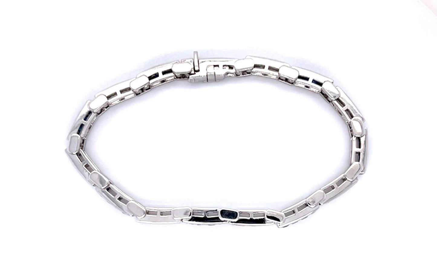 3ct Sapphire 2.25ct Diamond 18KW Bracelet