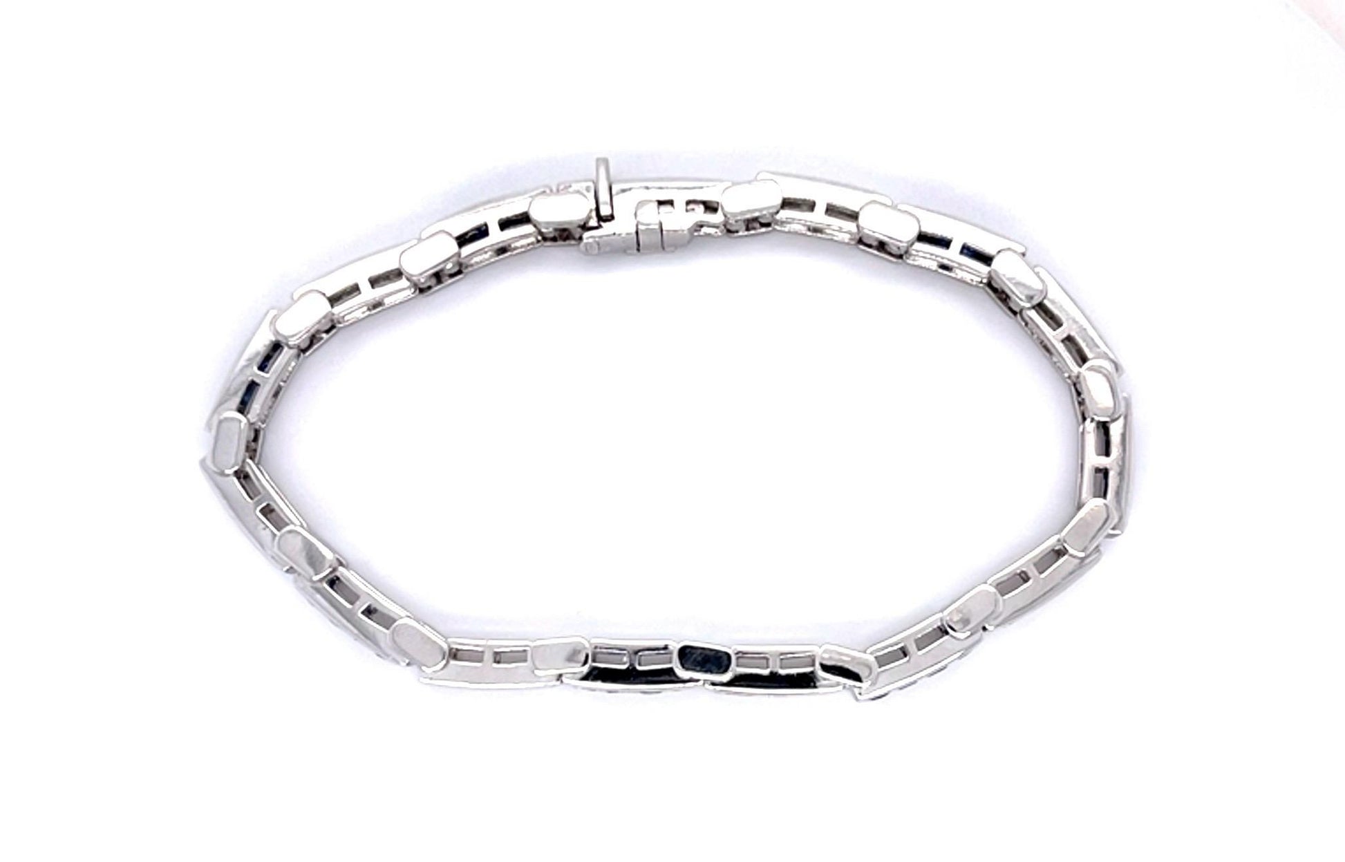 3ct Sapphire 2.25ct Diamond 18KW Bracelet