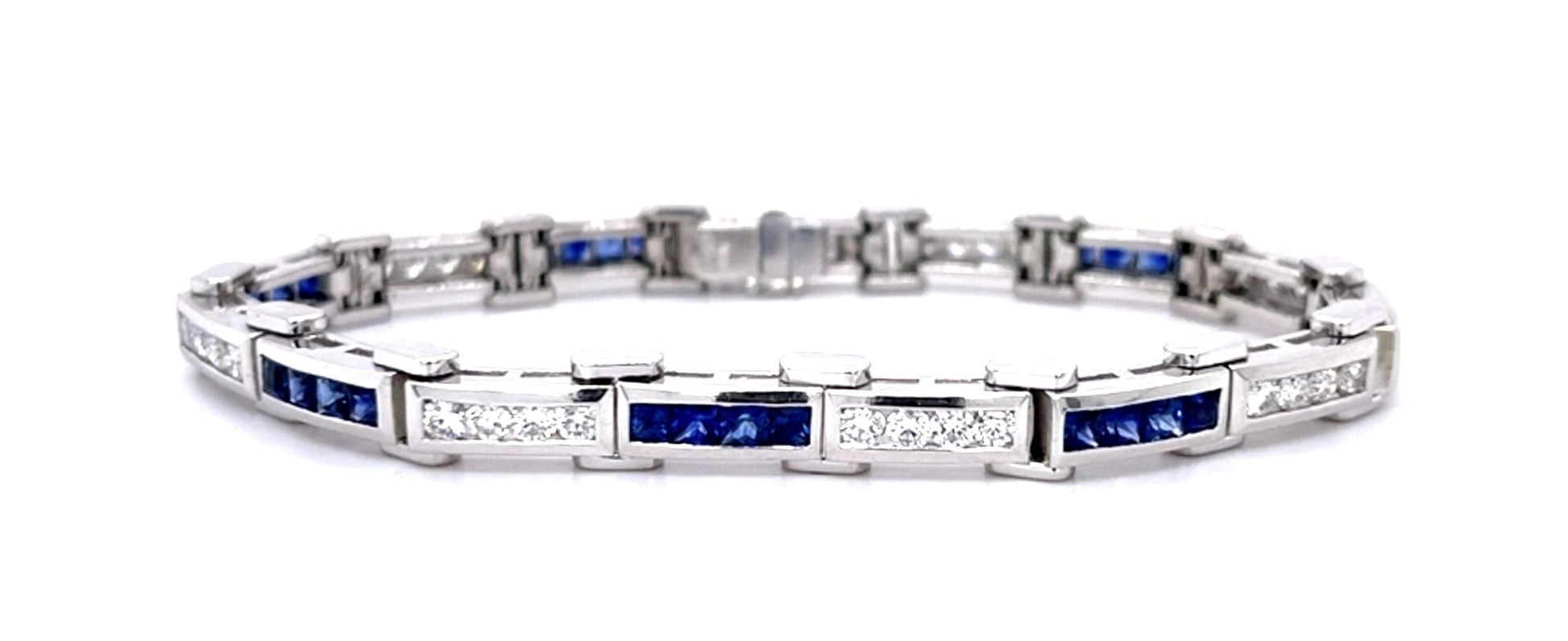 3ct Sapphire 2.25ct Diamond 18KW Bracelet
