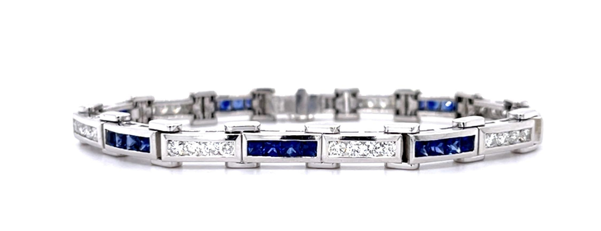3ct Sapphire 2.25ct Diamond 18KW Bracelet