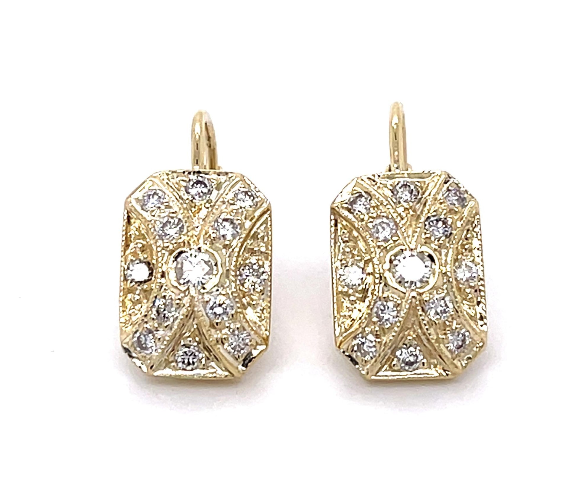 .50ct Diamond 14KY Earrings 6.80g .75"