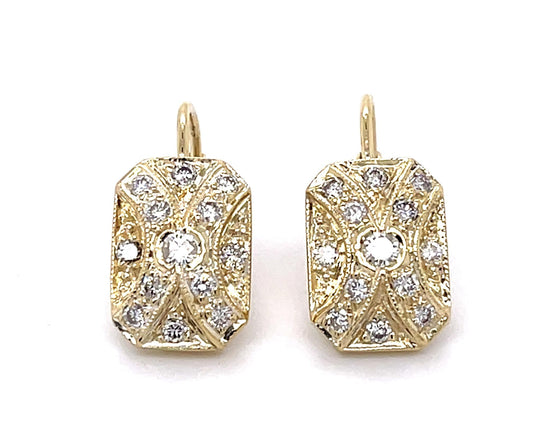 .50ct Diamond 14KY Earrings 6.80g .75"