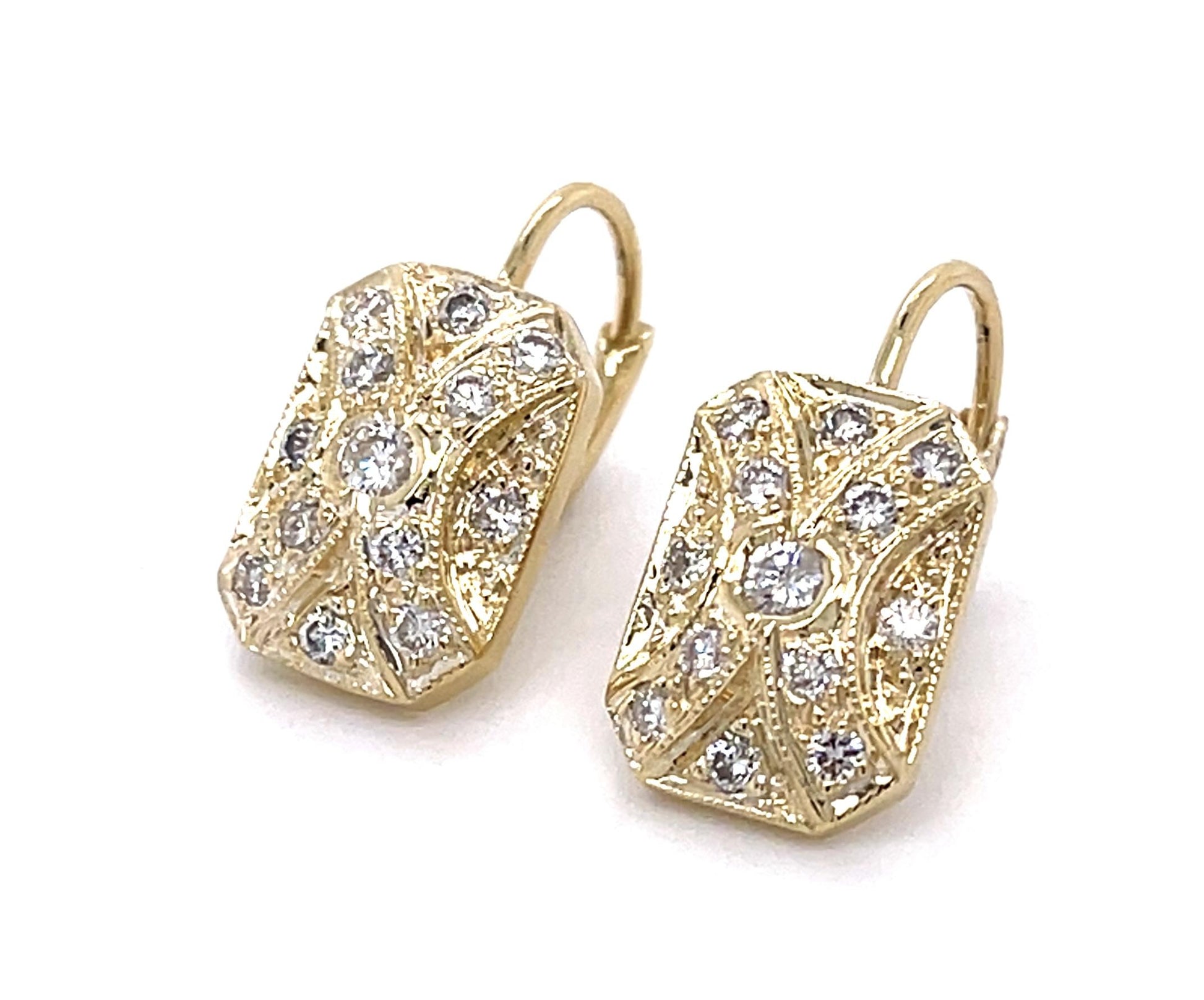 .50ct Diamond 14KY Earrings 6.80g .75"
