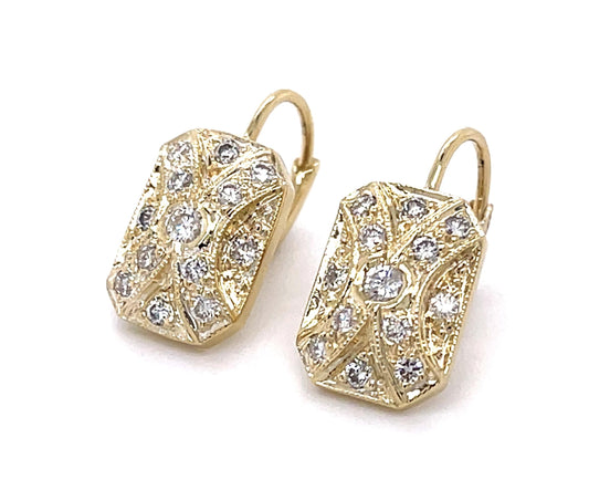 .50ct Diamond 14KY Earrings 6.80g .75"