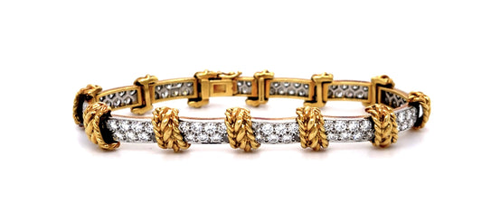 Original Tiffany & Co. 9.50ct Diamond 18K 2 Tone Bracelet