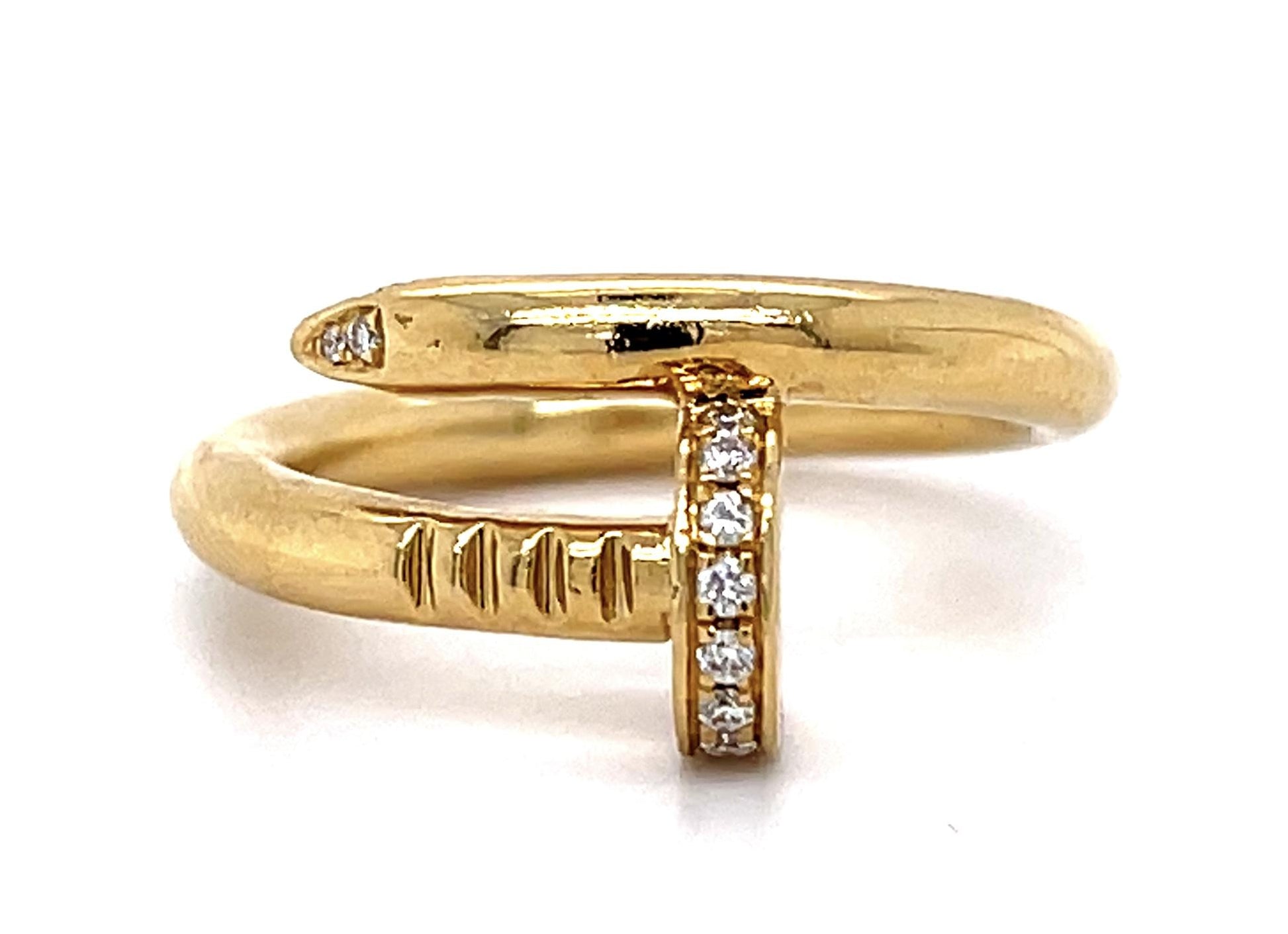 Original Cartier .32ct Diamond 18KY Nail Ring