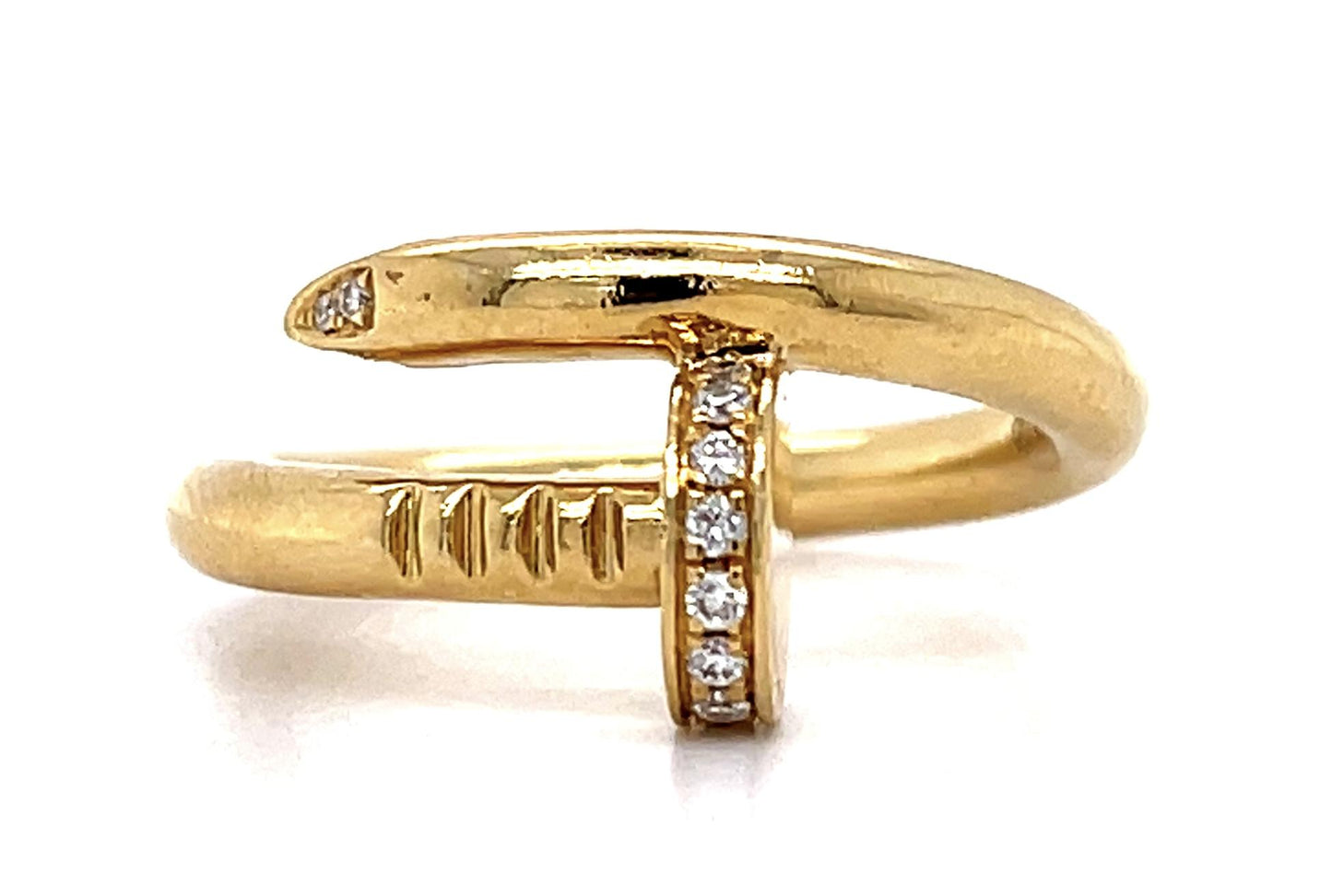Original Cartier .32ct Diamond 18KY Nail Ring