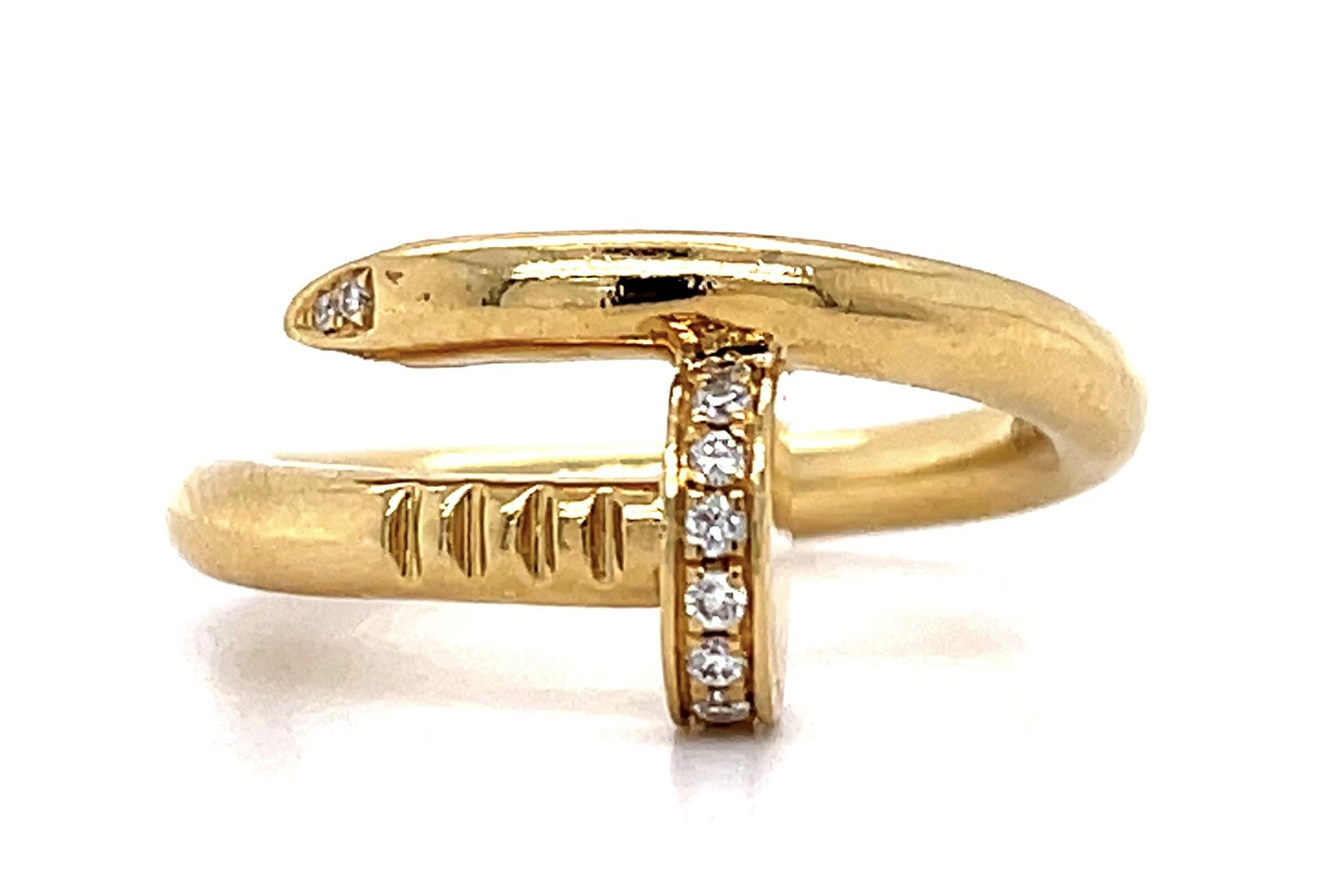Original Cartier .32ct Diamond 18KY Nail Ring