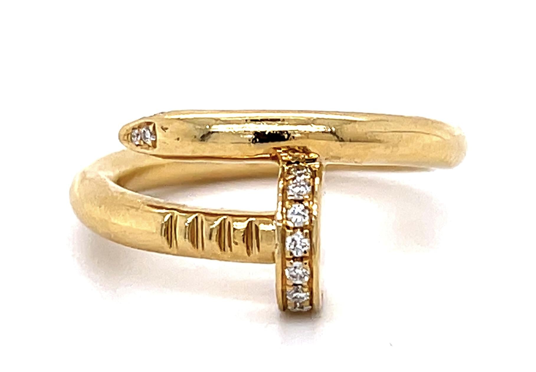 Original Cartier .32ct Diamond 18KY Nail Ring