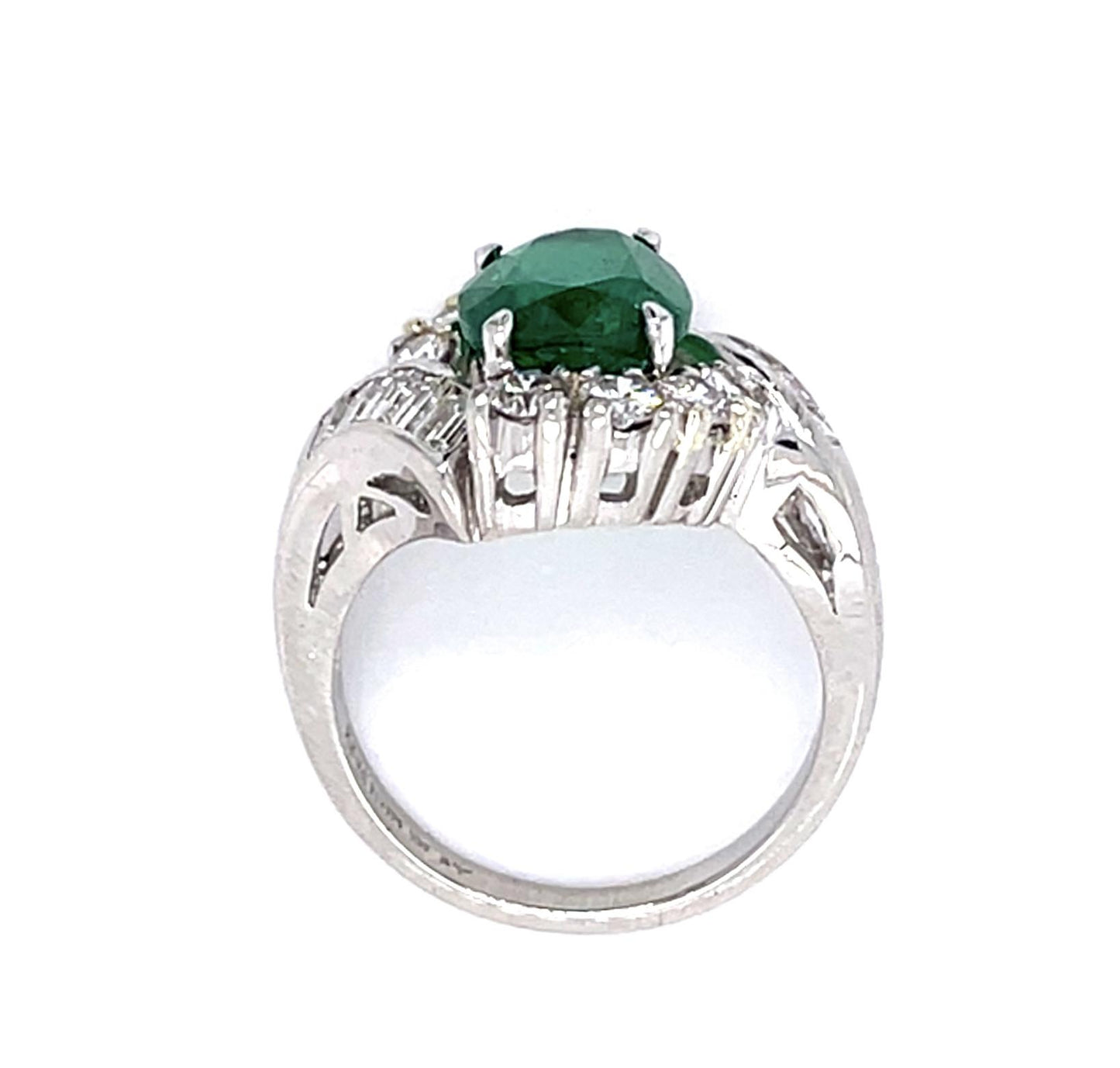 2.63ct Emerald 1.60ct Diamond Platinum Ring