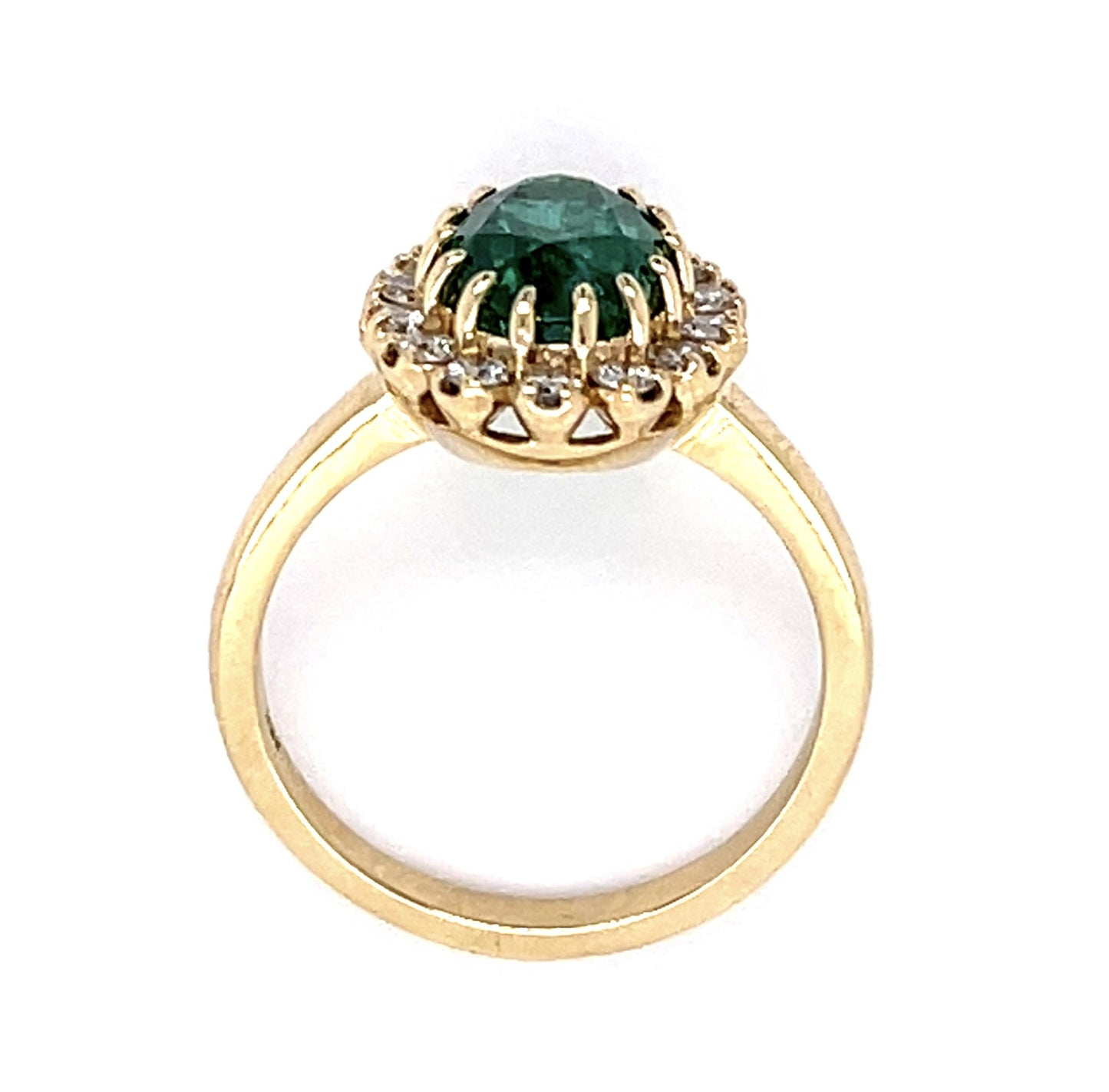 1.90ct Emerald .70ct Diamond 14KY Ring