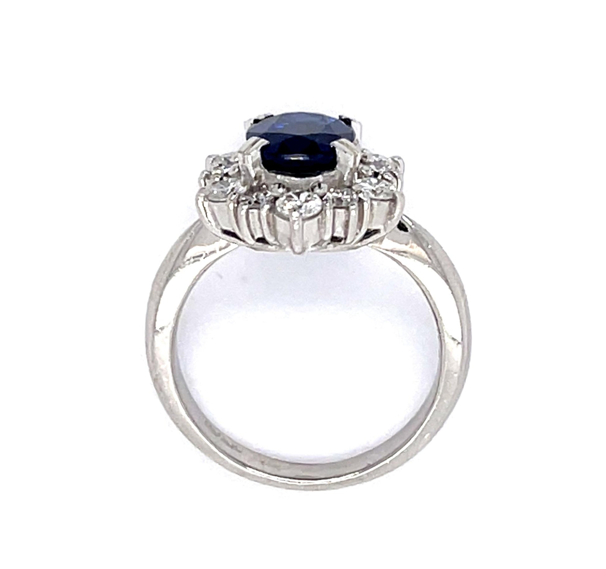 2.15ct Sapphire 1ct Diamond Platinum Ring