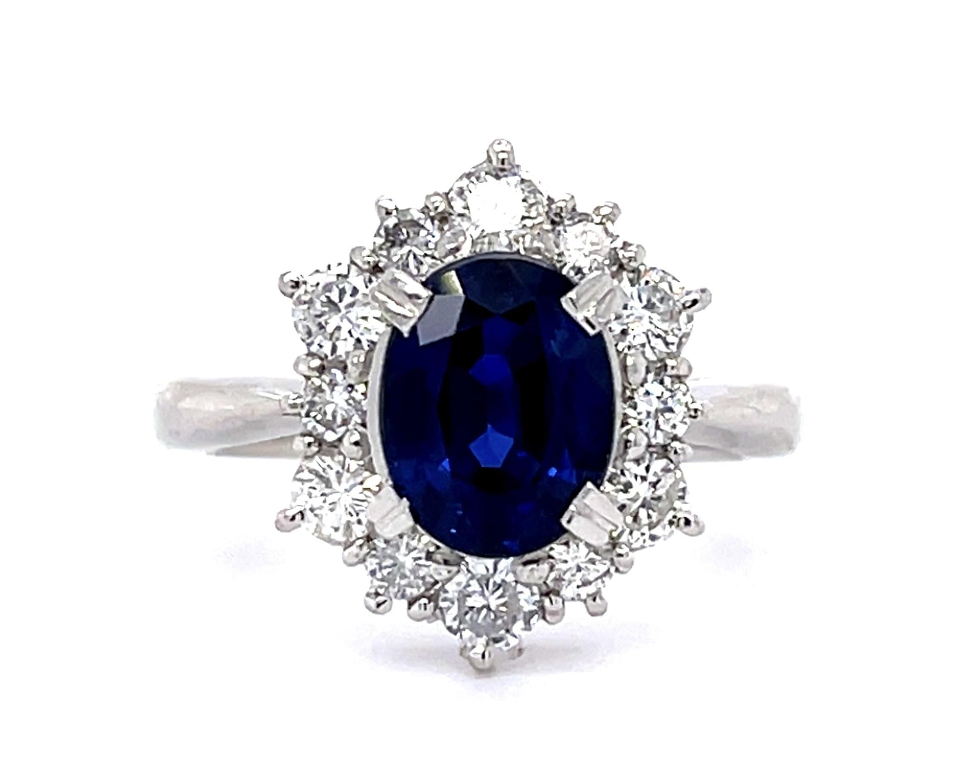 2.15ct Sapphire 1ct Diamond Platinum Ring