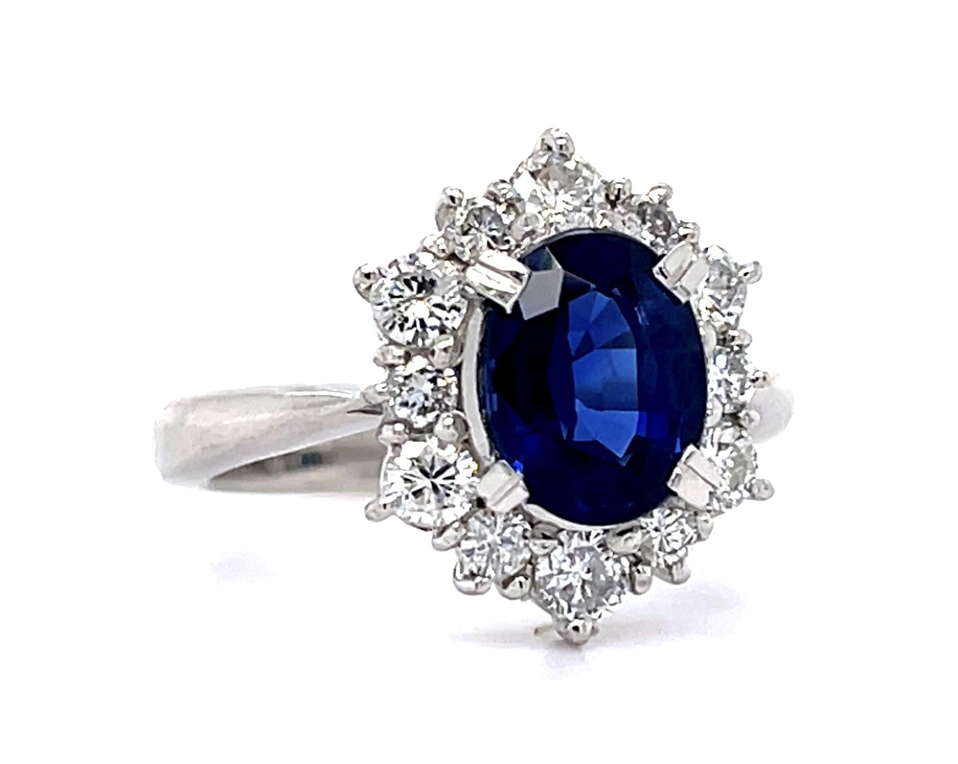 2.15ct Sapphire 1ct Diamond Platinum Ring