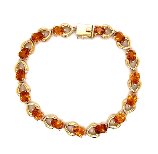 13.20ct Orange Sapphire 18KY Bracelet