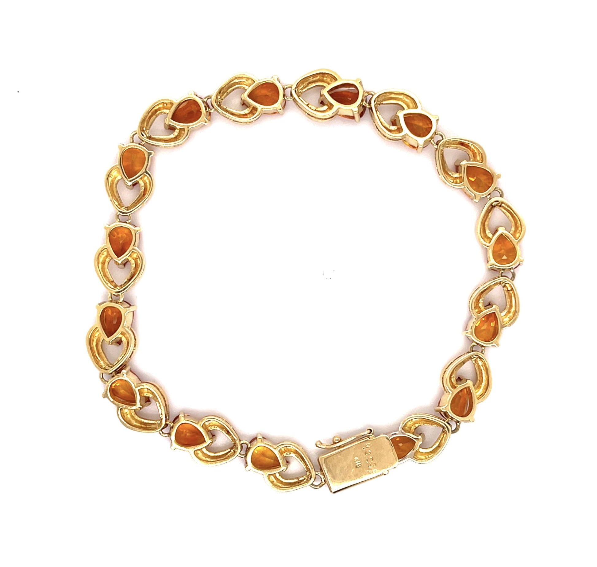 13.20ct Orange Sapphire 18KY Bracelet