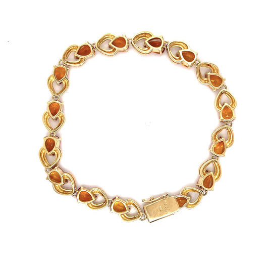 13.20ct Orange Sapphire 18KY Bracelet