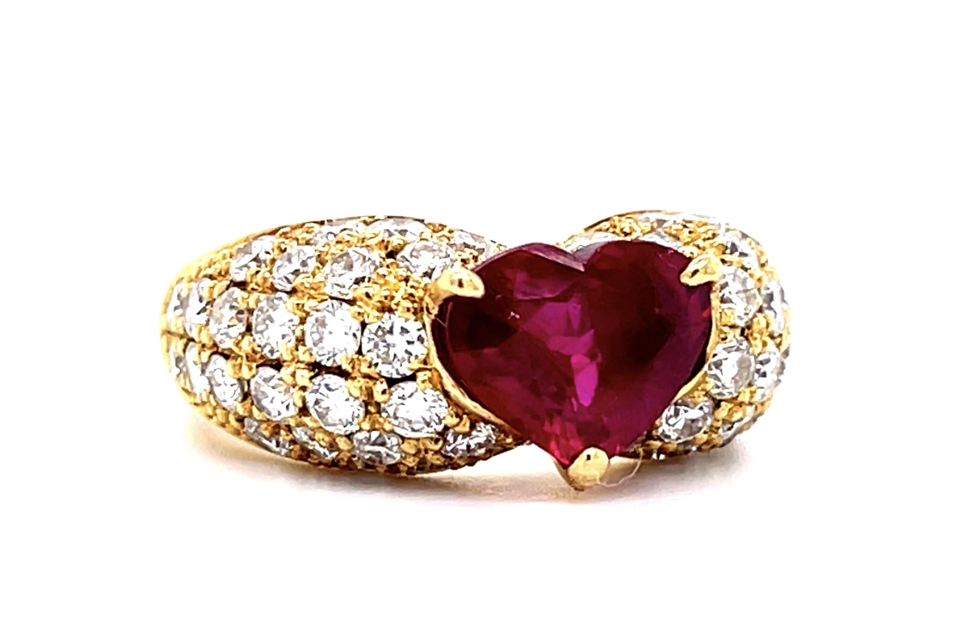 2.02ct Burma Minor Heat Ruby 1.61ct Diamond 18KY Ring