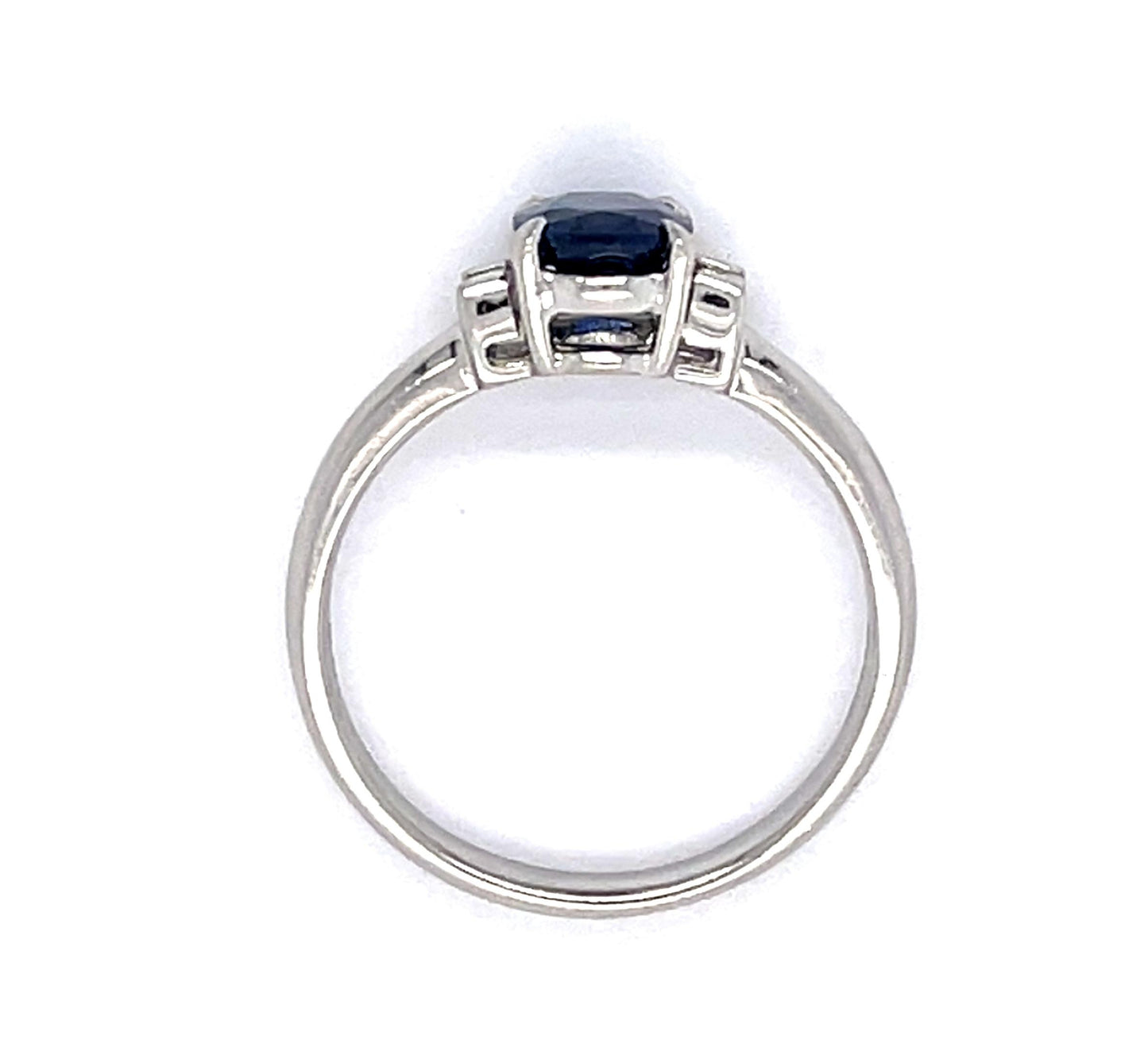 1.25ct Sapphire .11ct Diamond Platinum Ring