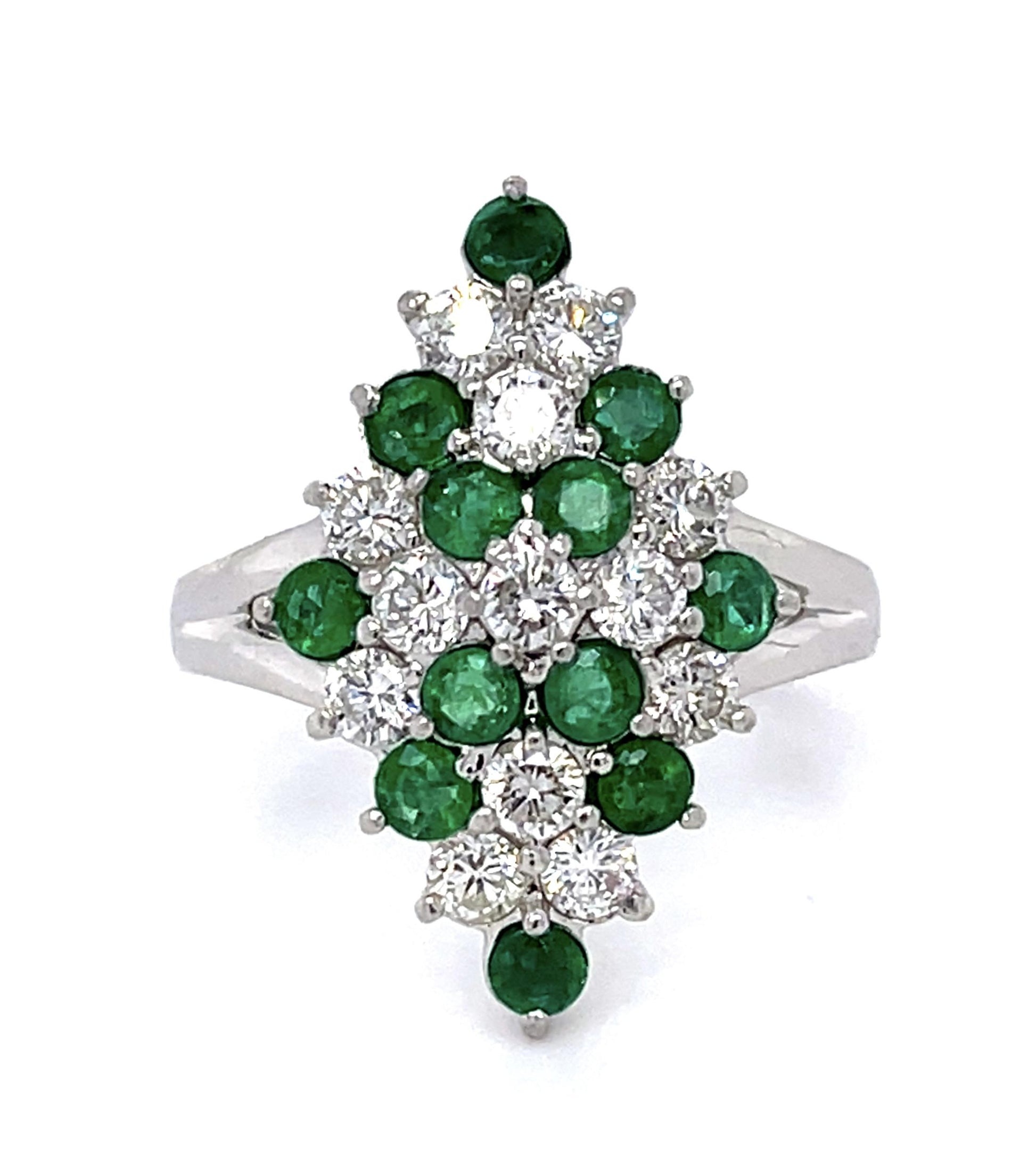 .96ct Emerald 1.07ct Diamond Platinum Ring