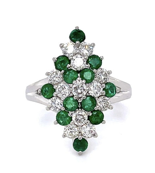 .96ct Emerald 1.07ct Diamond Platinum Ring