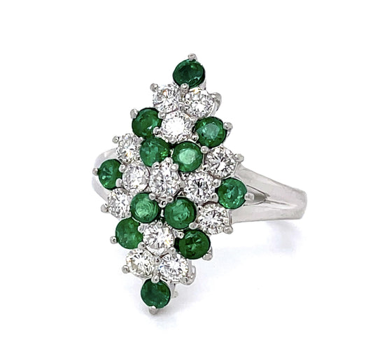 .96ct Emerald 1.07ct Diamond Platinum Ring