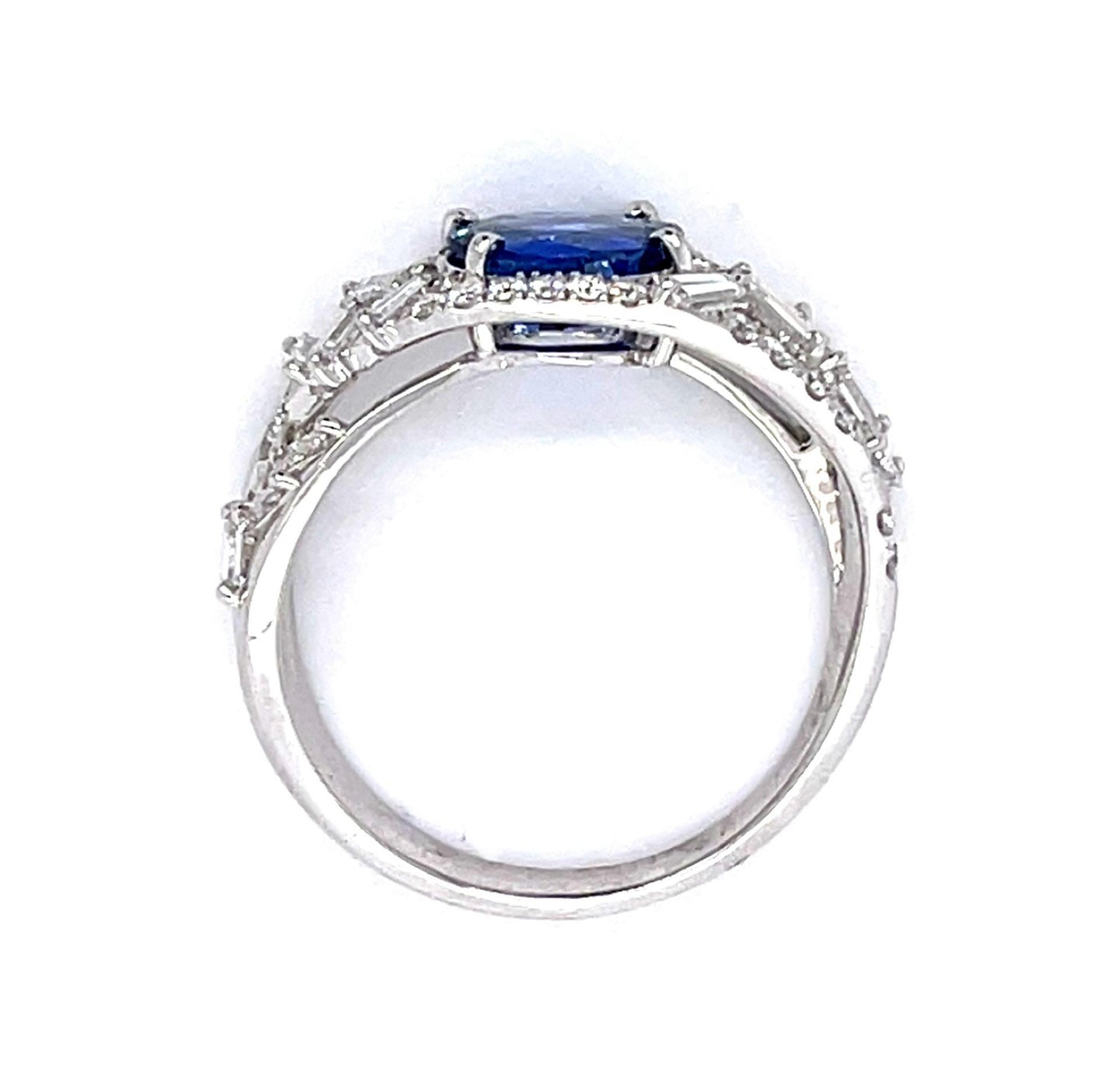 2.16ct No Heat Ceylon Sapphire .88ct Diamond Platinum Ring
