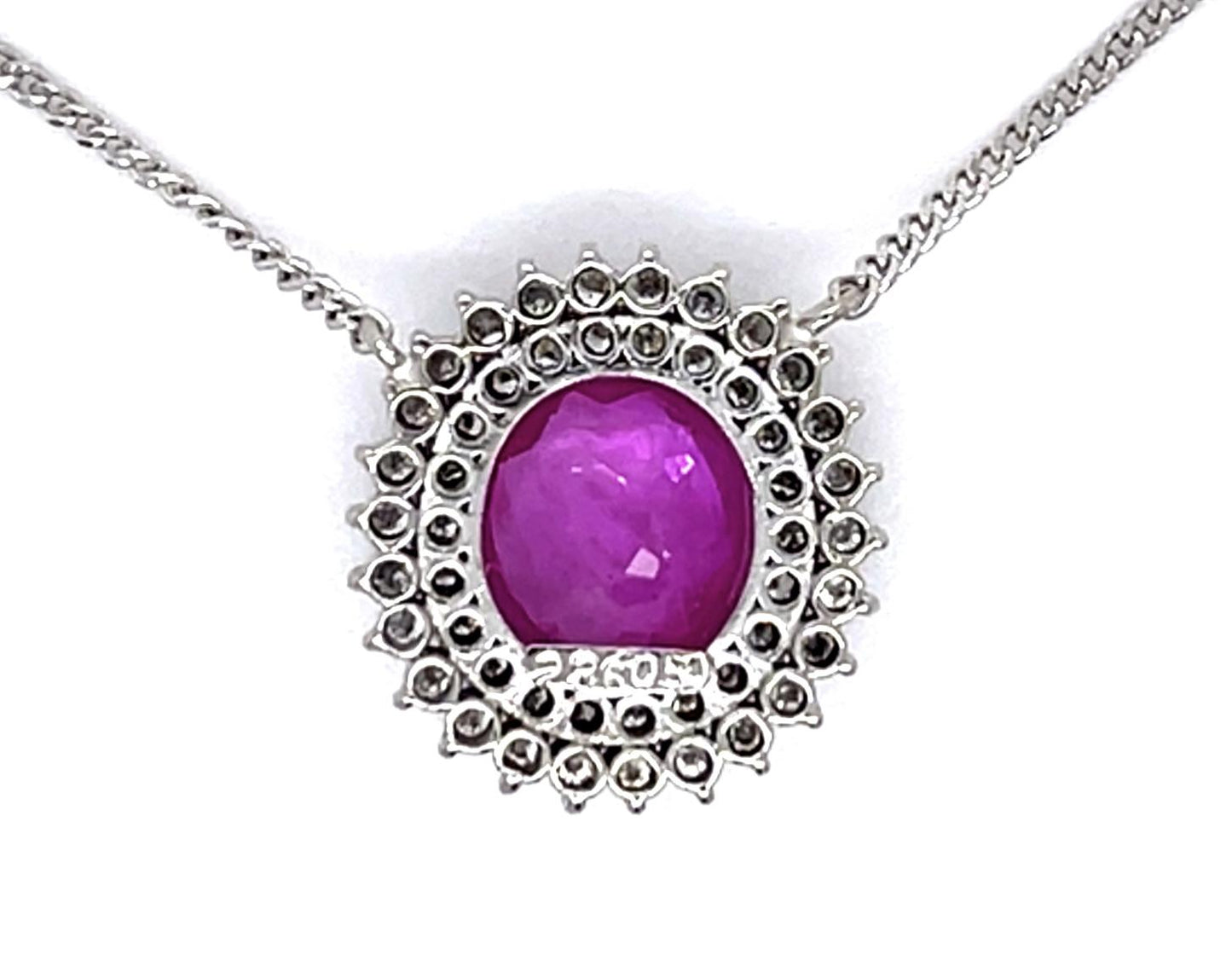 2.36ct Pink Sapphire .50ct Diamond Platinum Pendant