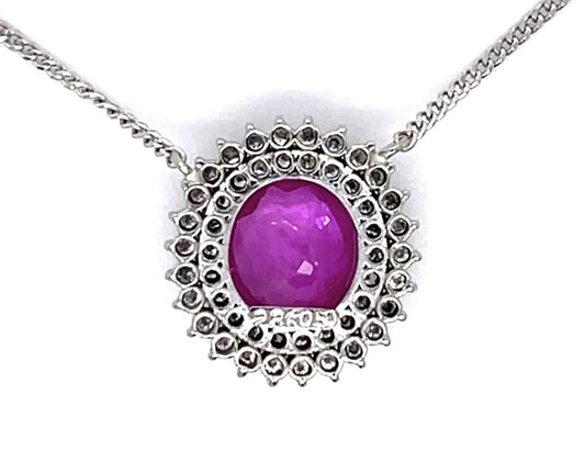 2.36ct Pink Sapphire .50ct Diamond Platinum Pendant
