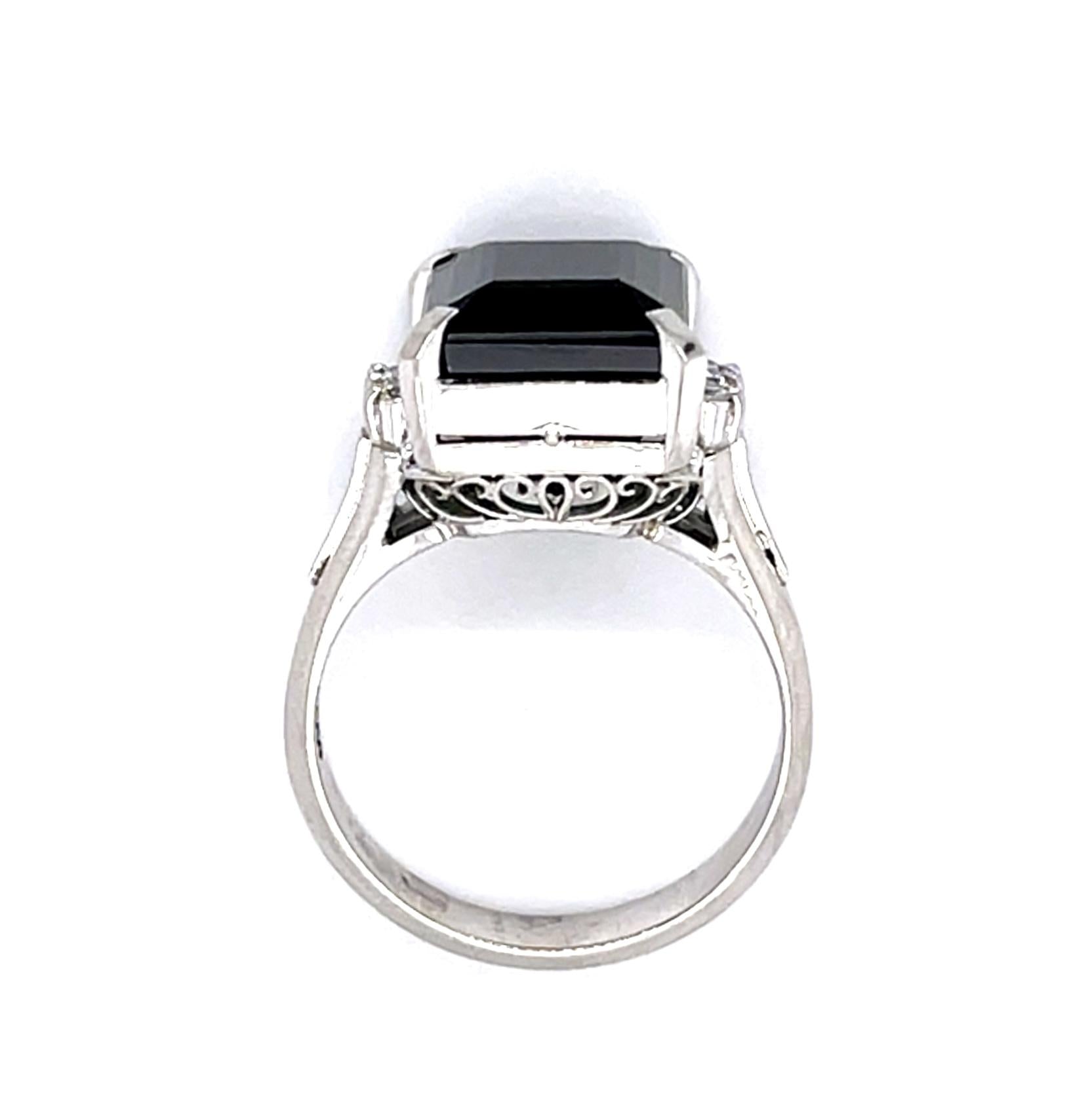 7.77ct Green Tourmaline .08ct Diamond Platinum Ring