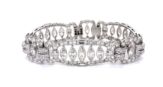 PT Diamond Art Deco Bracelet 52.3gr 17.50ct(dia) Circa 1930s Length 7.25