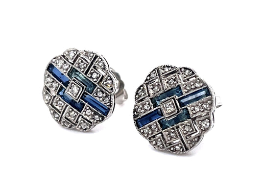 Art Deco .50ct Diamond PT 4.10gr Stud Earrings (Antique 1920s)