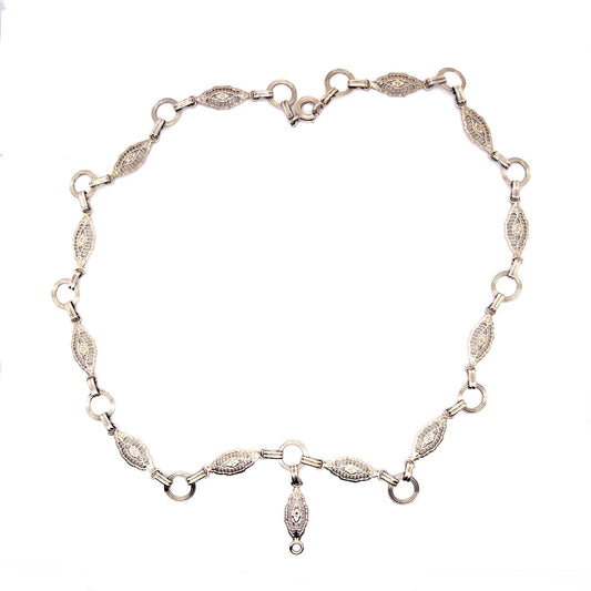 Art Deco 14KW Necklace (Vintage 1930s) 10.8g Length 16.50
