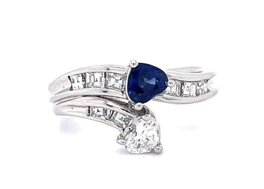 .52ct Sapphire .70ct Diamond Platinum Ring