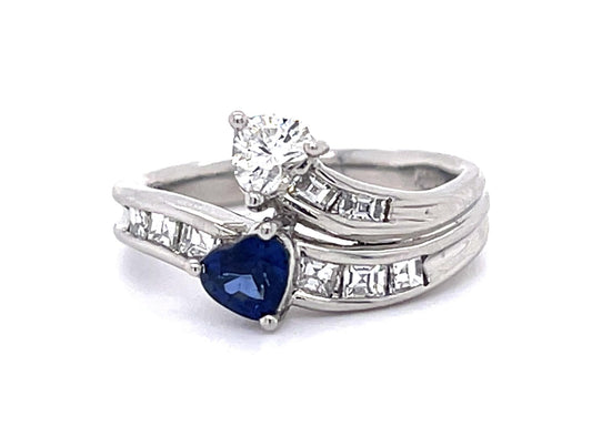 .52ct Sapphire .70ct Diamond Platinum Ring