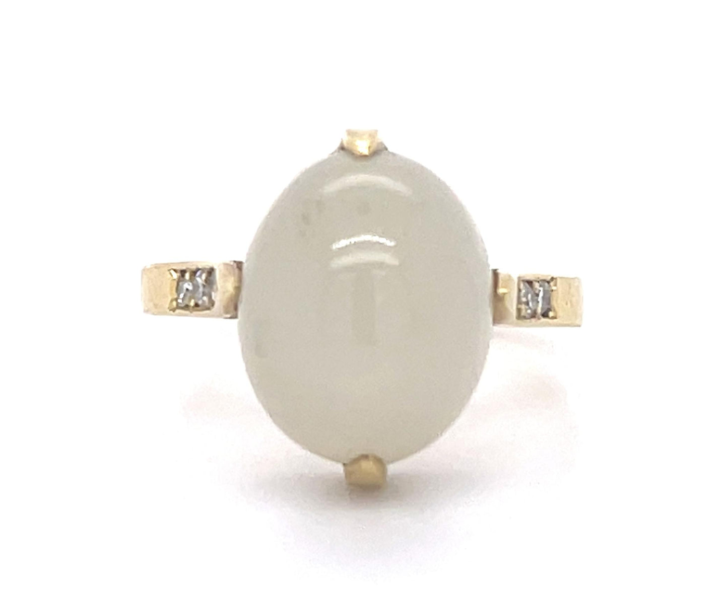 7.17ct Moonstone & .07ctw Diamond 18KY Yellow Gold Estate Ring