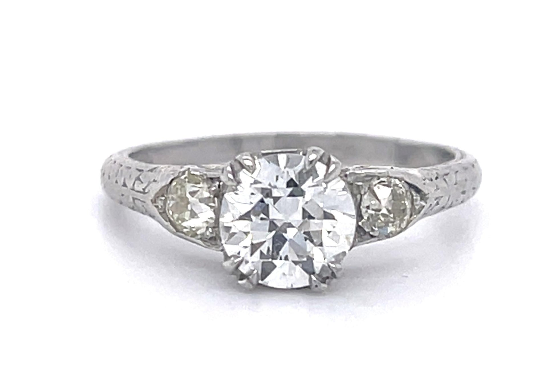 Art Deco (Circa 1930s) .99ct GIA G VS1 Old European Dia .10ct SD Platinum Ring