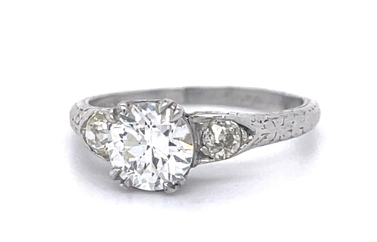 Art Deco (Circa 1930s) .99ct GIA G VS1 Old European Dia .10ct SD Platinum Ring